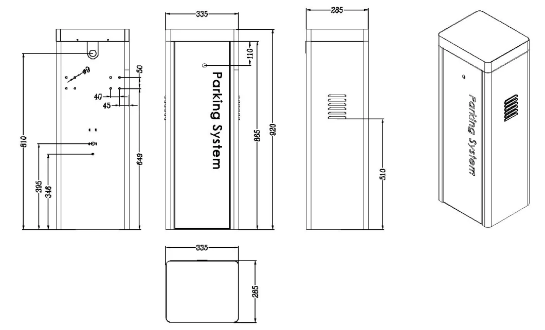 AC Motor Automatic Straight Boom Barrier Gate