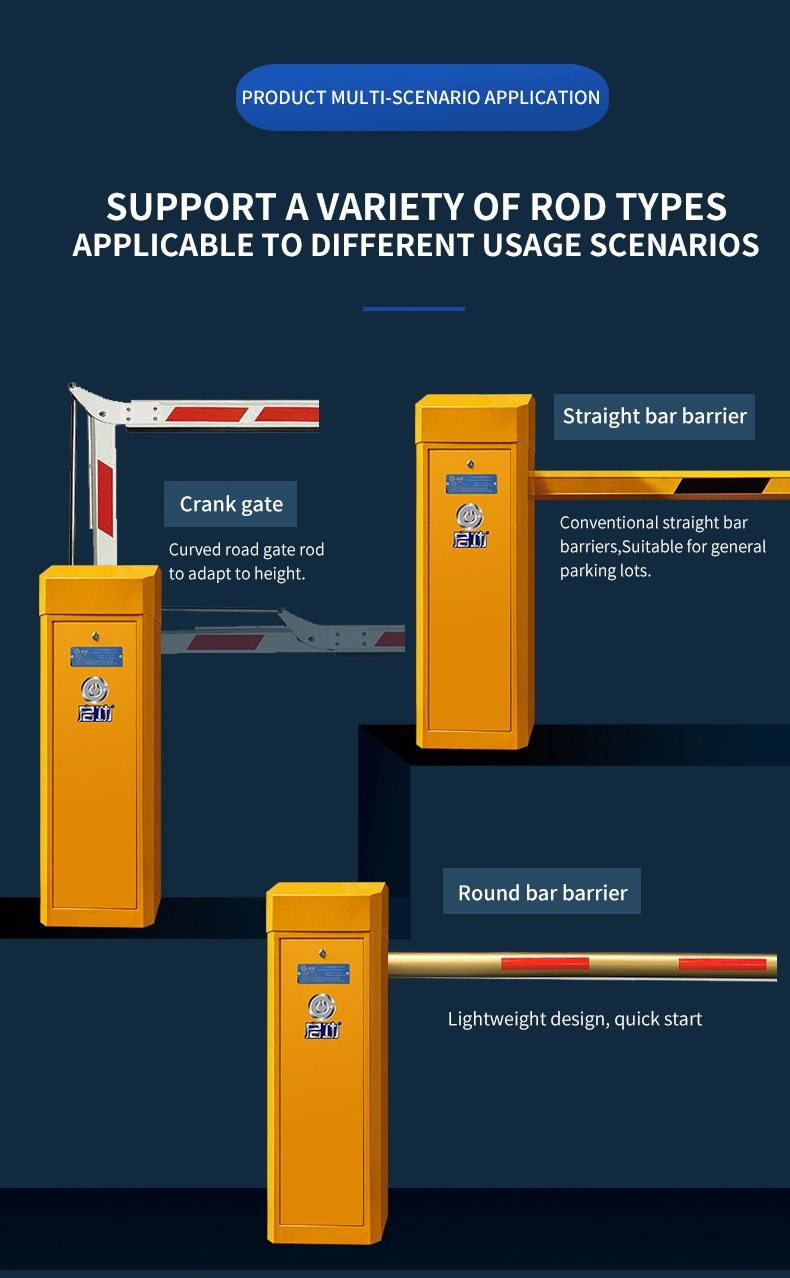 Heavy Duty Electric Boom Straight Barrier Gate with Car Parking Lock Toll Management System